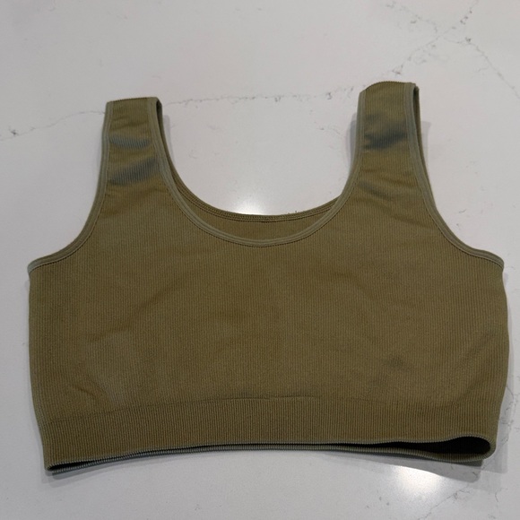 Roots Khaki Ribbed Sports bra - Picture 3 of 3